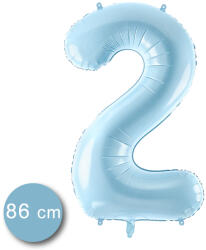 PartyDeco S. r. o 2. szám, fólia lufi, 86 cm, világos kék