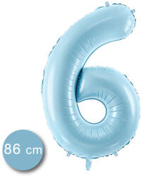 PartyDeco S. r. o 6. szám, fólia lufi, 86 cm, világos kék