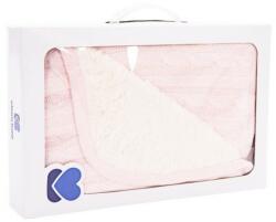  Kikkaboo pamut kétoldalas takaró kötött-sherpa 75 x 100 cm - világos rózsaszín