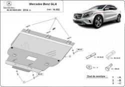 Scut Protection Mercedes GLA X156, 2014-2019 - Acél Motorvédő lemez