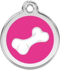 Red Dingo Rozsdamentes csont mintás acél biléta hot pink