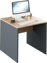 Mobikon Birou din mdf laminat maro stejar si gri Rioma 80x80x76 cm (0000281245)