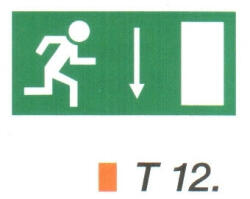 Menekülési út a lépcsőn lefelé, ajtó jobbra t 12 (t12)