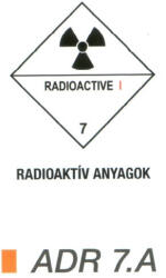 Radioaktív anyag ADR 7. A (ADR7A)