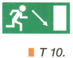  Menekülési út a lépcsőn lefelé, jobbra t 10 (t10)