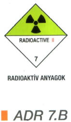 Radioaktív anyag ADR 7. B (ADR7B)
