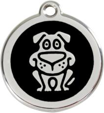 Red Dingo Rozsdamentes kutya mintás acél biléta fekete