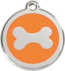 Red Dingo Rozsdamentes vízsz. csont mintás acél biléta narancssárga