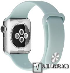 Okosóra szíj - szilikon - VILÁGOSKÉK - 119mm + 105mm hosszú - Apple Watch Series 1/2/3 38mm / 4/5/6/SE 40mm / 7/8/9 41mm / 10 42mm
