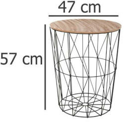 Atmosphera Măsuță de cafea cu structură din oțel, masă ocazională din otel cu spațiu de depozitare (157057C) Masa de cafea