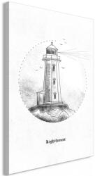 Artgeist Kép - Black and White Lighthouse (1 Part) Vertical 40x60