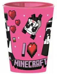 Stor Minecraft pohár műanyag pink (STF47407)