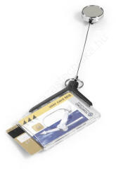 DURABLE Azonosítókártya tartó (8308-58) De Luxe DUO, krómozott kihúzható