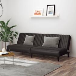 vidaXL Canapea extensibilă cu 2 locuri, negru, piele ecologică (337660) Canapea