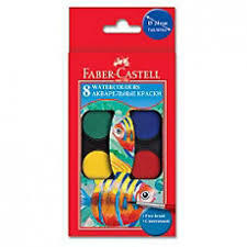 Faber-Castell Acuarele 8 culori 24 mm + pensula