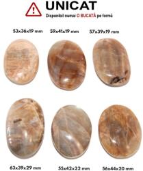Palm Stone Peach Moonstone Natural - 53-63 x 36-44 x 19-29 mm - (XXL) - 1 Buc