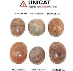 Palm Stone Peach Moonstone Natural - 41-51 x 37-43 x 21-26 mm - (XXL) - 1 Buc