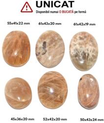 Palm Stone Peach Moonstone Natural - 45-61 x 36-43 x 19-24 mm - (XXL) - 1 Buc