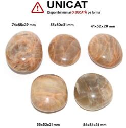 Palm Stone Peach Moonstone Natural - 54-74 x 50-55 x 21-39 mm - (XXL) - 1 Buc