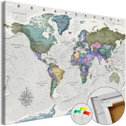 Artgeist Kép parafán - World Destinations (1 Part) Wide [Cork Map] 120x80