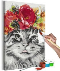 Artgeist Kifestő - Cat With Flowers 40x60
