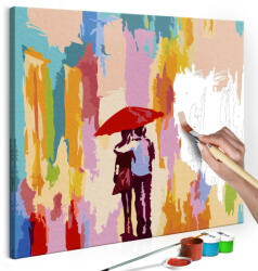 Artgeist Kifestő - Couple Under An Umbrella (Pink Background) 45x45