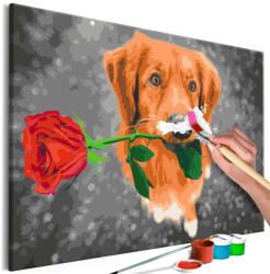 Artgeist Kifestő - Dog With Rose 60x40