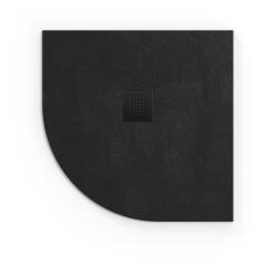 SAT Zuhanytálca negyedkörös SAT Alek 90x90 cm öntött márvány fekete SATALEK90S (SATALEK90S)