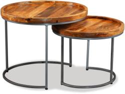 vidaXL Set de mese laterale 2 buc, lemn masiv de mango (244585)