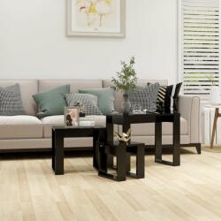 vidaXL Mese suprapuse, 3 buc. , negru, lemn compozit (808604)