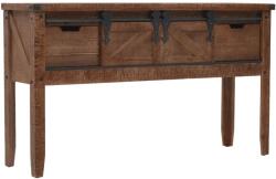 vidaXL Masă consolă din lemn masiv de brad, maro, 131x35, 5x75 cm (246121) - vidaxl