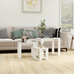 vidaXL Mese suprapuse, 3 buc. , alb extralucios, lemn compozit (808609)