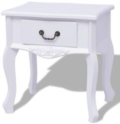 vidaXL Noptieră din lemn, alb, MDF (242749)