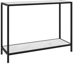 vidaXL Masă consolă, alb, 100 x 35 x 75 cm, sticlă securizată (322837)