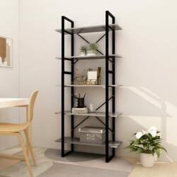 vidaXL Bibliotecă 5 rafturi, gri beton, 80x30x175 cm, lemn prelucrat (3081992) Biblioteca
