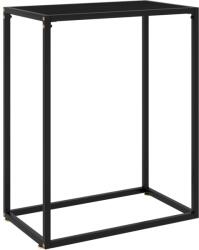vidaXL Masă consolă, negru, 60x35x75 cm, sticlă securizată (322804)