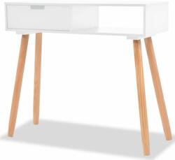 vidaXL Masă consolă, lemn masiv de pin 80x30x72 cm, alb (244737)