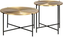vidaXL Set de masă, 2 piese, MDF cu alamă (246285)