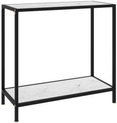 vidaXL Masă consolă, alb, 80 x 35 x 75 cm, sticlă securizată (322833)