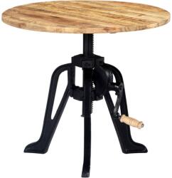 vidaXL Masă laterală, 60 x (46-63) cm, lemn masiv de mango și fontă (247915) - vidaxl