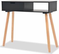 vidaXL Masă consolă, lemn masiv de pin 80x30x72 cm, negru (244738)