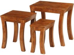 vidaXL Set mese suprapuse, 3 piese, lemn masiv acacia, 50x35x50 cm, maro (246101)