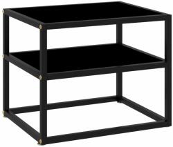 vidaXL Masă consolă, negru, 50x40x40 cm, sticlă securizată (322852)