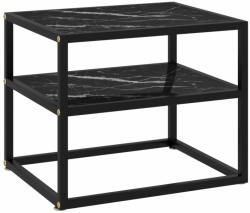 vidaXL Masă consolă, negru, 50x40x40 cm, sticlă securizată (322854)