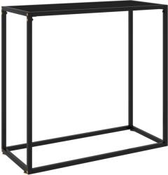 vidaXL Masă consolă, negru, 80x35x75 cm, sticlă securizată (322808)