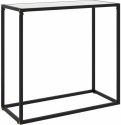 vidaXL Masă consolă, alb, 80x35x75 cm, sticlă securizată (322809)