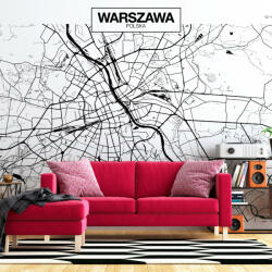 Artgeist Fotótapéta - Warsaw Map 300x210