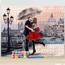 Szerelmes pár ernyővel számfestő puzzle (1000 db-os)