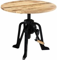VidaXL Masă laterală, 60 x (46-63) cm, lemn masiv de mango și fontă (247915) - izocor