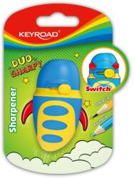 Keyroad Hegyezõ 1 lyukú tartályos, fedeles, multifunkciós Keyroad Duo Sharpy vegyes színek (KR971605) - tonerpiac
